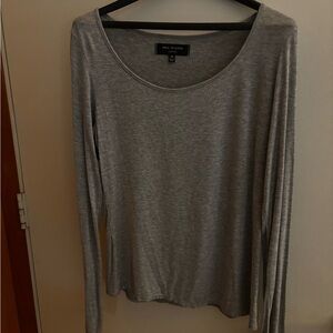 Max Studio Gray Fitted Long Sleeve Blouse size xl